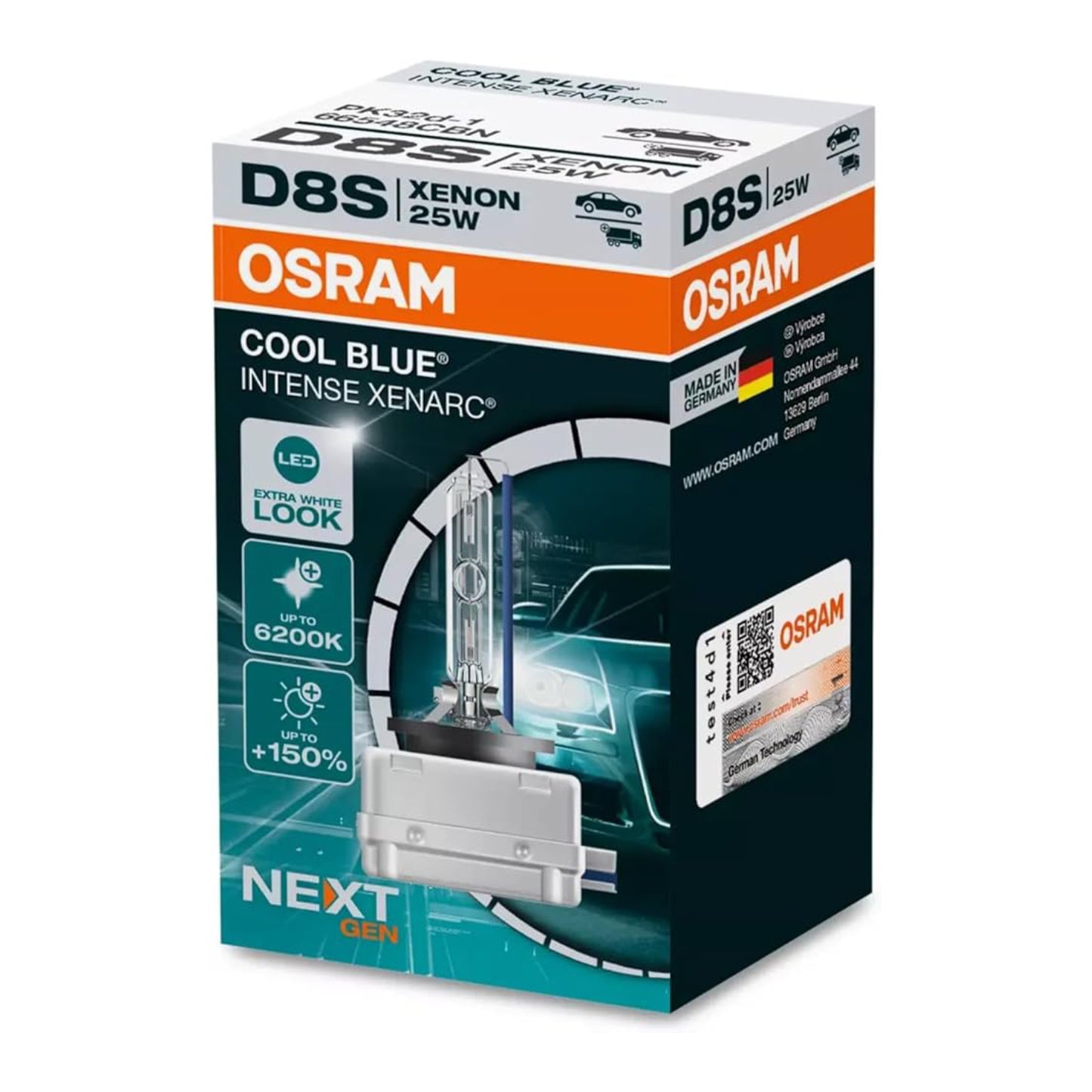 D8S Xenon HID Bulb - Osram Cool Blue Intense Xenarc Pair